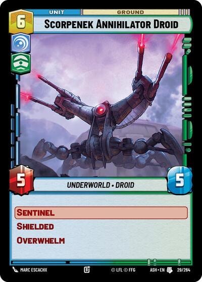 Scorpenek Annihilator Droid (ASH) #29/264 Uncommon (Near Mint) Ashes of the Empire Star Wars: Unlimited: 2026