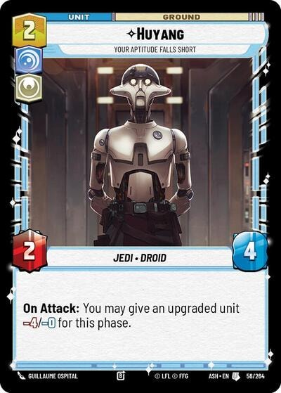 Huyang - Your Aptitude Falls Short (ASH) #56/264 Uncommon (Near Mint) Ashes of the Empire Star Wars: Unlimited: 2026