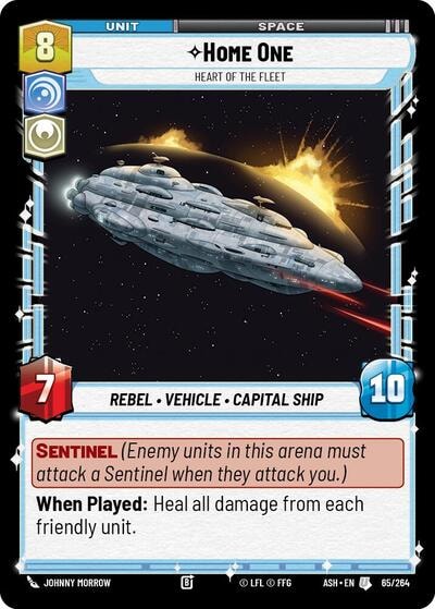 Home One - Heart of the Fleet (ASH) #65/264 Uncommon (Near Mint) Ashes of the Empire Star Wars: Unlimited: 2026