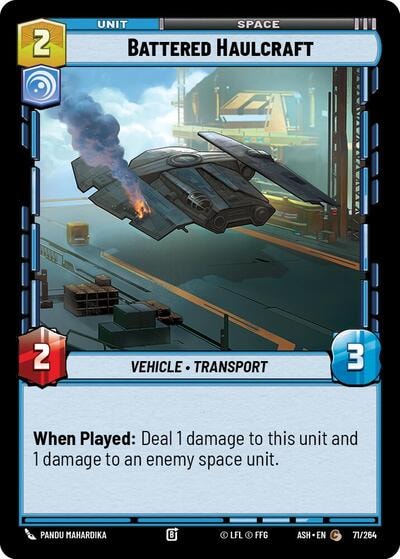 Battered Haulcraft (ASH) #71/264 Common (Near Mint) Ashes of the Empire Star Wars: Unlimited: 2026