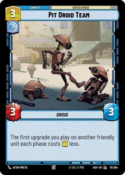 Pit Droid Team (ASH) #75/264 Common (Near Mint) Ashes of the Empire Star Wars: Unlimited: 2026