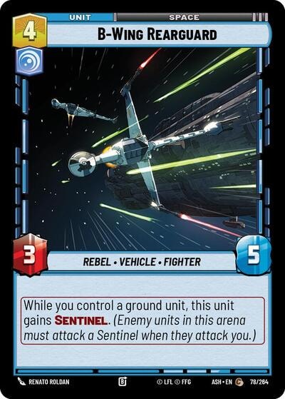 B-Wing Rearguard (ASH) #78/264 Common (Near Mint) Ashes of the Empire Star Wars: Unlimited: 2026