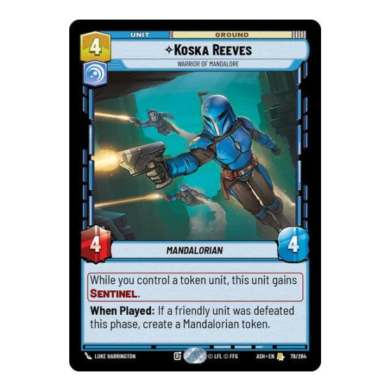 Koska Reeves - Warrior of Mandalore (ASH) #79/264 Rare (Near Mint) Ashes of the Empire Star Wars: Unlimited: 2026