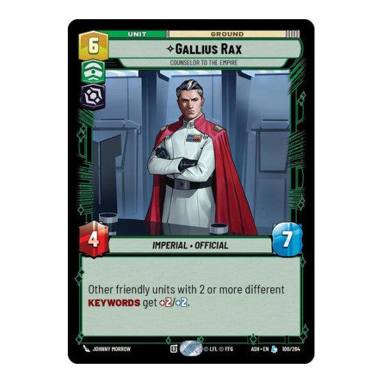 Gallius Rax Counselor to the Empire (ASH) #100/264 Legendary (Near Mint) Ashes of the Empire Star Wars: Unlimited: 2026