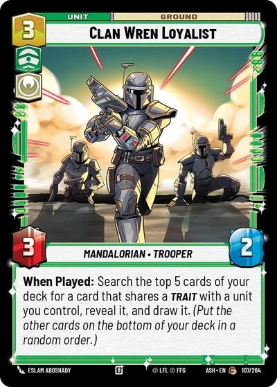 Clan Wren Loyalist (ASH) #107/264 Common (Near Mint) Ashes of the Empire Star Wars: Unlimited: 2026
