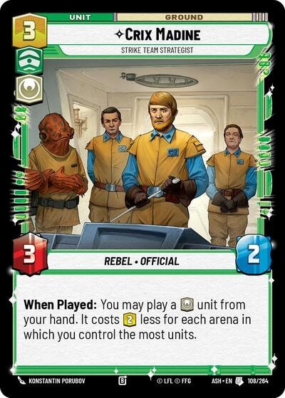 Crix Madine - Strike Team Strategist (ASH) #108/264 Uncommon (Near Mint) Ashes of the Empire Star Wars: Unlimited: 2026