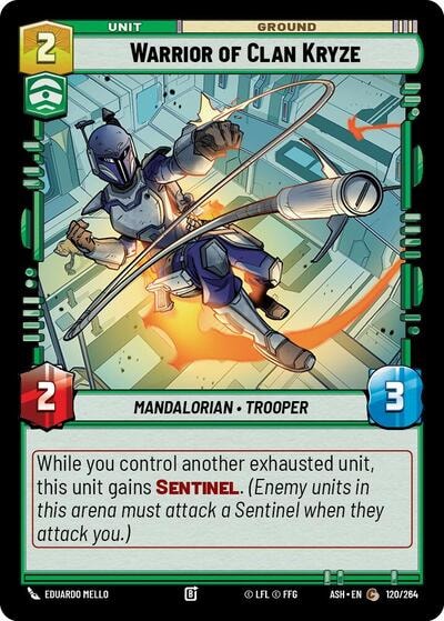Warrior of Clan Kryze (ASH) #120/264 Common (Near Mint) Ashes of the Empire Star Wars: Unlimited: 2026