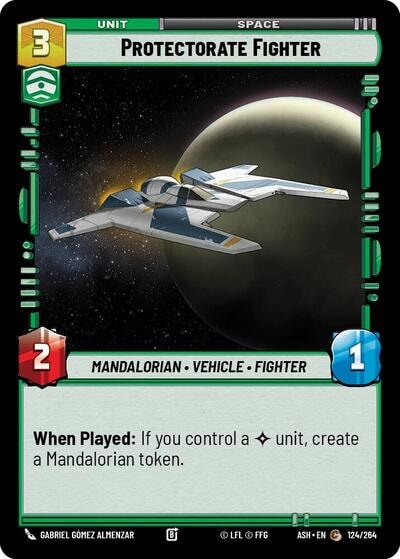 Protectorate Fighter (ASH) #124/264 Common (Near Mint) Ashes of the Empire Star Wars: Unlimited: 2026