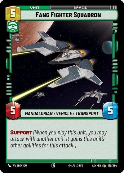 Fang Fighter Squadron (ASH) #130/264 Common (Near Mint) Ashes of the Empire Star Wars: Unlimited: 2026