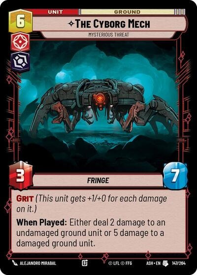 The Cyborg Mech - Mysterious Threat (ASH) #147/264 Uncommon (Near Mint) Ashes of the Empire Star Wars: Unlimited: 2026