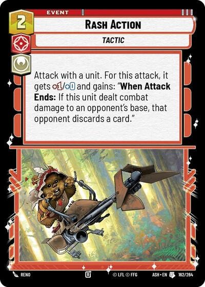 Rash Action (ASH) #162/264 Uncommon (Near Mint) Ashes of the Empire Star Wars: Unlimited: 2026