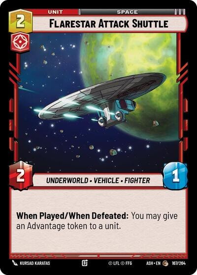 Flarestar Attack Shuttle (ASH) #167/264 Common (Near Mint) Ashes of the Empire Star Wars: Unlimited: 2026