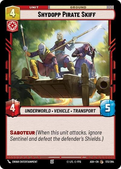 Shydopp Pirate Skiff (ASH) #173/264 Common (Near Mint) Ashes of the Empire Star Wars: Unlimited: 2026