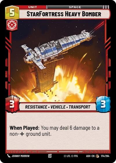 StarFortress Heavy Bomber (ASH) #174/264 Common (Near Mint) Ashes of the Empire Star Wars: Unlimited: 2026