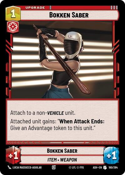 Bokken Saber (ASH) #180/264 Uncommon (Near Mint) Ashes of the Empire Star Wars: Unlimited: 2026