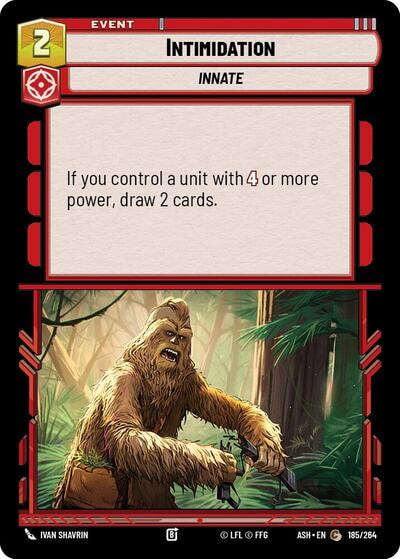 Intimidation (ASH) #185/264 Common (Near Mint) Ashes of the Empire Star Wars: Unlimited: 2026