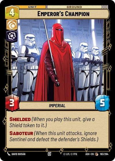 Emperor's Champion (ASH) #193/264 Common (Near Mint) Ashes of the Empire Star Wars: Unlimited: 2026