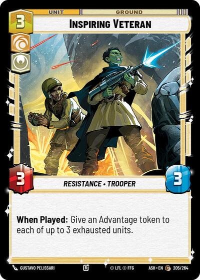 Inspiring Veteran (ASH) #205/264 Common (Near Mint) Ashes of the Empire Star Wars: Unlimited: 2026