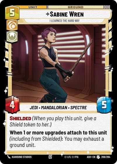 Sabine Wren - I Learned the Hard Way (ASH) #208/264 Uncommon (Near Mint) Ashes of the Empire Star Wars: Unlimited: 2026