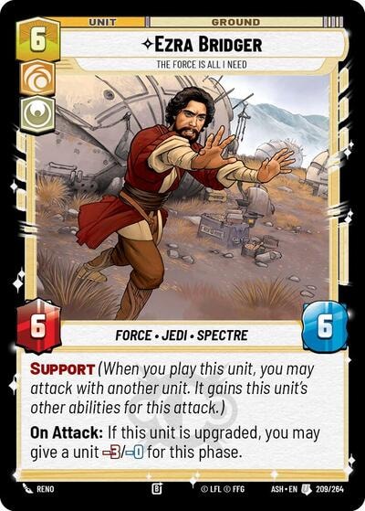 Ezra Bridger - The Force is All I Need (ASH) #209/264 Uncommon (Near Mint) Ashes of the Empire Star Wars: Unlimited: 2026