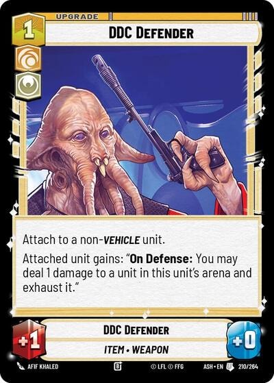 DDC Defender (ASH) #210/264 Uncommon (Near Mint) Ashes of the Empire Star Wars: Unlimited: 2026