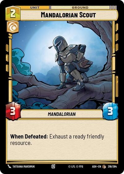 Mandalorian Scout (ASH) #216/264 Common (Near Mint) Ashes of the Empire Star Wars: Unlimited: 2026