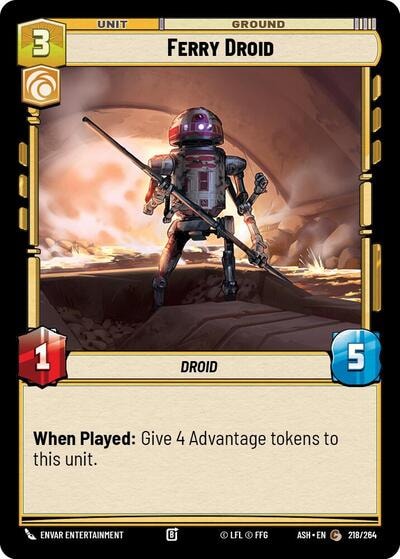 Ferry Droid (ASH) #218/264 Common (Near Mint) Ashes of the Empire Star Wars: Unlimited: 2026