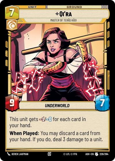 Qi'ra - Master of Teras Kasi (ASH) #226/264 Uncommon (Near Mint) Ashes of the Empire Star Wars: Unlimited: 2026