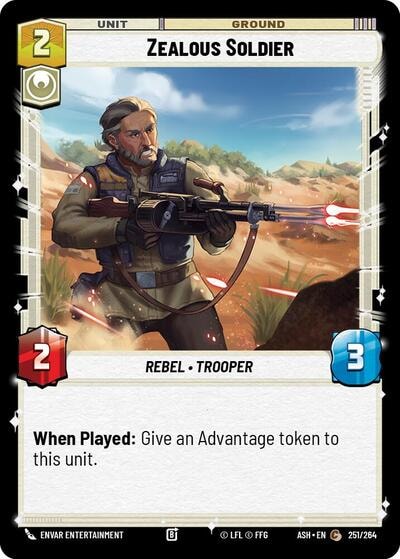 Zealous Soldier (ASH) #251/264 Common (Near Mint) Ashes of the Empire Star Wars: Unlimited: 2026