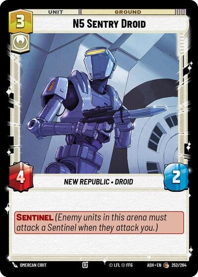 N5 Sentry Droid (ASH) #252/264 Common (Near Mint) Ashes of the Empire Star Wars: Unlimited: 2026