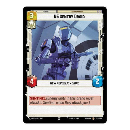 N5 Sentry Droid (ASH) #252/264 Common (Near Mint) Ashes of the Empire Star Wars: Unlimited: 2026
