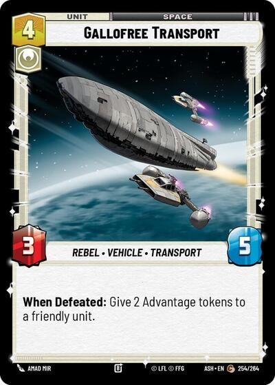Gallofree Transport (ASH) #254/264 Common (Near Mint) Ashes of the Empire Star Wars: Unlimited: 2026