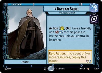 Baylan Skoll - Power Beyond Dream (ASH) #3/264 Common (Near Mint) Ashes of the Empire Star Wars: Unlimited: 2026