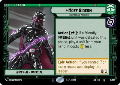 Moff Gideon - Indomitable Warlord (ASH) #8/264 Common (Near Mint) Ashes of the Empire Star Wars: Unlimited: 2026