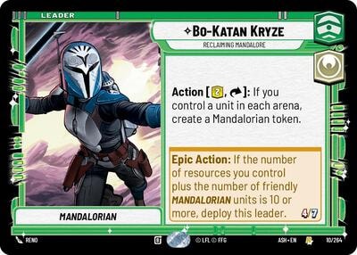 Bo-Katan Kryze - Reclaiming Mandalore (ASH) #10/264 Rare (Near Mint) Ashes of the Empire Star Wars: Unlimited: 2026