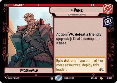 Vane - Quarrelsome Pirate (ASH) #12/264 Rare (Near Mint) Ashes of the Empire Star Wars: Unlimited: 2026