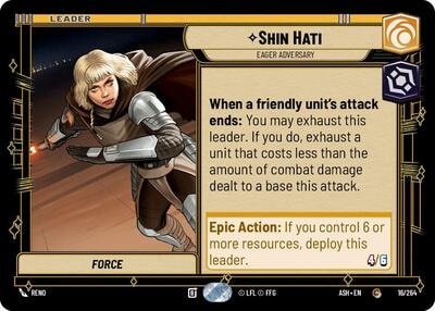 Shin Hati - Eager Adversary (ASH) #16/264 Common (Near Mint) Ashes of the Empire Star Wars: Unlimited: 2026