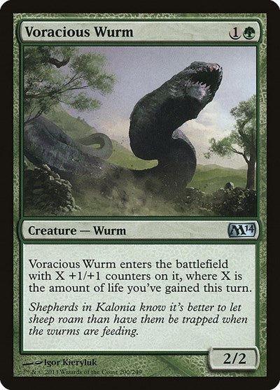 Voracious Wurm (M14) #200 Uncommon (Lightly Played) Magic 2014 (M14) Magic: The Gathering: 2013