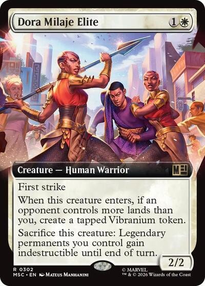 Dora Milaje Elite (Extended Art) (MSC) #302 Rare (Near Mint) Commander: Marvel Super Heroes Magic: The Gathering: 2026