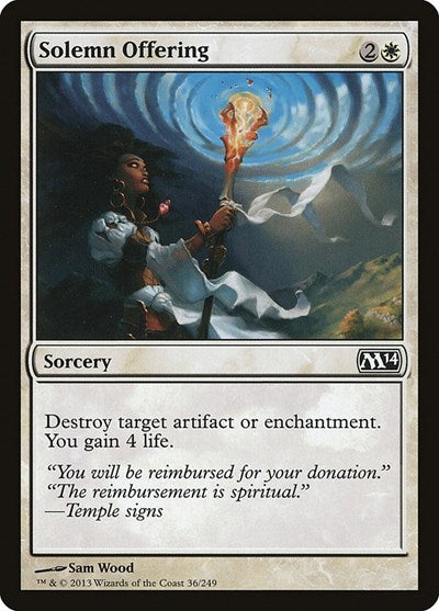 Solemn Offering (M14) #36 Common (Lightly Played) Magic 2014 (M14) Magic: 2013
