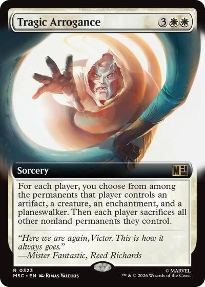 Tragic Arrogance (Extended Art) (MSC) #323 Rare (Near Mint) Commander: Marvel Super Heroes Magic: The Gathering: 2026