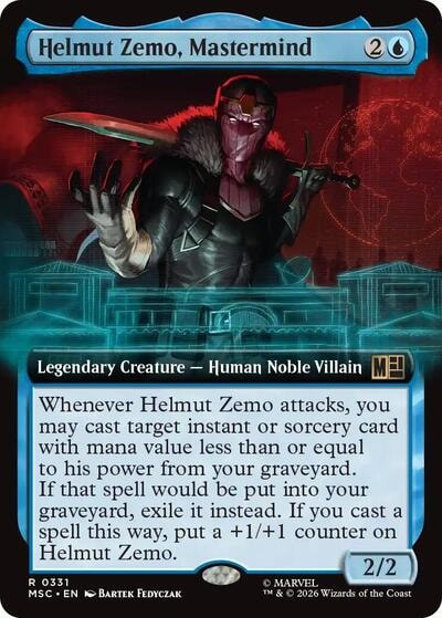 Helmut Zemo, Mastermind (Extended Art) (MSC) #331 Rare (Near Mint) Commander: Marvel Super Heroes Magic: The Gathering: 2026
