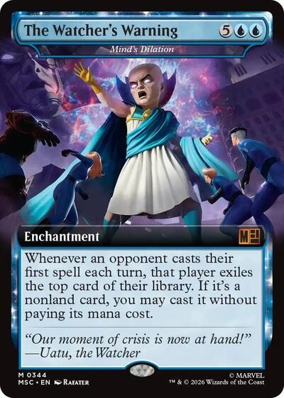 The Watcher's Warning - Mind's Dilation (Extended Art) (MSC) #344 Mythic Rare (Near Mint) Commander: Marvel Super Heroes Magic: The Gathering: 2026