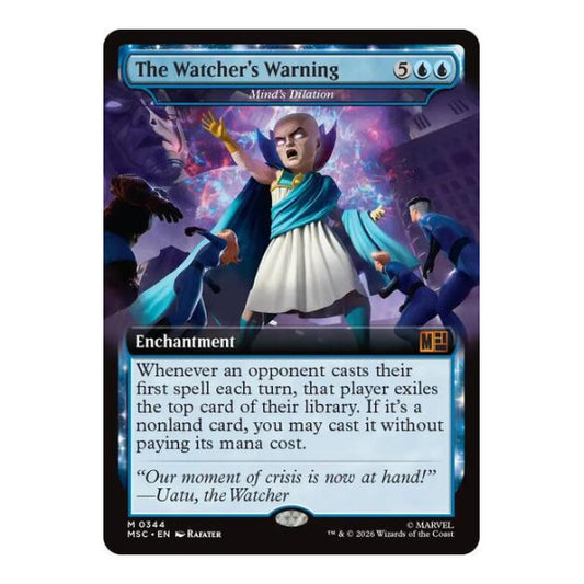 The Watcher's Warning - Mind's Dilation (Extended Art) (MSC) #344 Mythic Rare (Near Mint) Commander: Marvel Super Heroes Magic: The Gathering: 2026