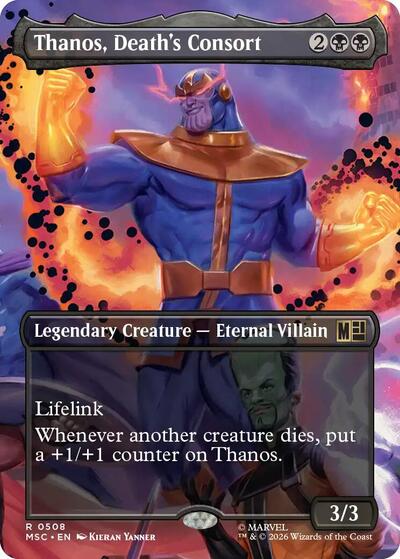 Thanos, Death's Consort (Extended Art) (MSC) #508 Rare (Lightly Played) Commander: Marvel Super Heroes Magic: The Gathering: 2026