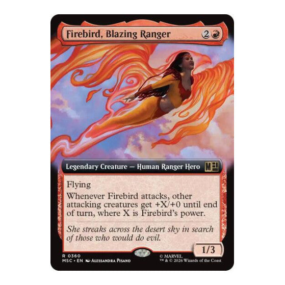 Firebird, Blazing Ranger (Extended Art) (MSC) #360 Rare (Lightly Played) Commander: Marvel Super Heroes Magic: The Gathering: 2026