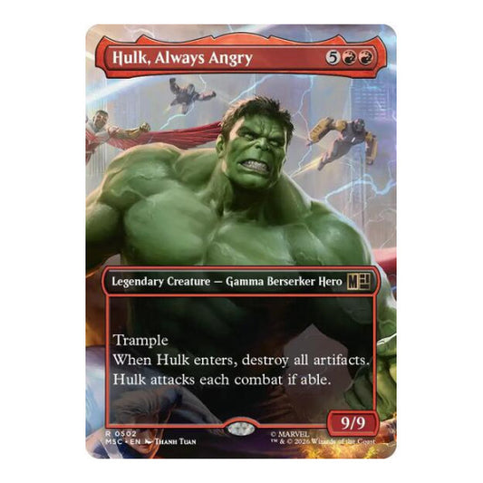 Hulk, Always Angry (Borderless) (MSC) #502 Rare Commander: Marvel Super Heroes Magic: The Gathering: 2026