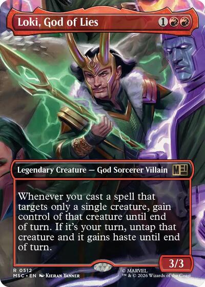Loki, God of Lies (Borderless) (MSC) #512 Rare (Near Mint) Commander: Marvel Super Heroes Magic: The Gathering: 2026
