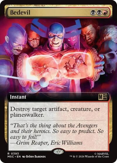 Bedevil (Extended Art) (MSC) #393 Rare (Near Mint) Commander: Marvel Super Heroes Magic: The Gathering: 2026