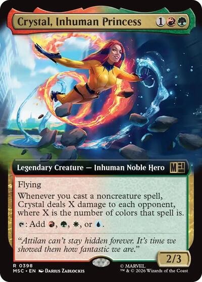 Crystal, Inhuman Princess (Extended Art) (MSC) #398 Rare (Lightly Played) Commander: Marvel Super Heroes Magic: The Gathering: 2026
